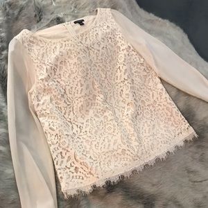 Ann Taylor Ivory Lace Bodice Tunic